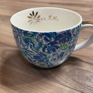 Lilly Pulitzer Blue and Green Floral Mug
